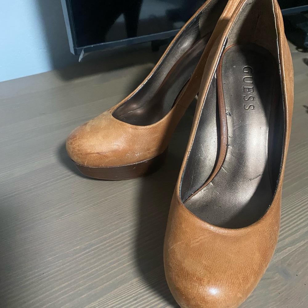 Guess Women's Brown Leather Heels